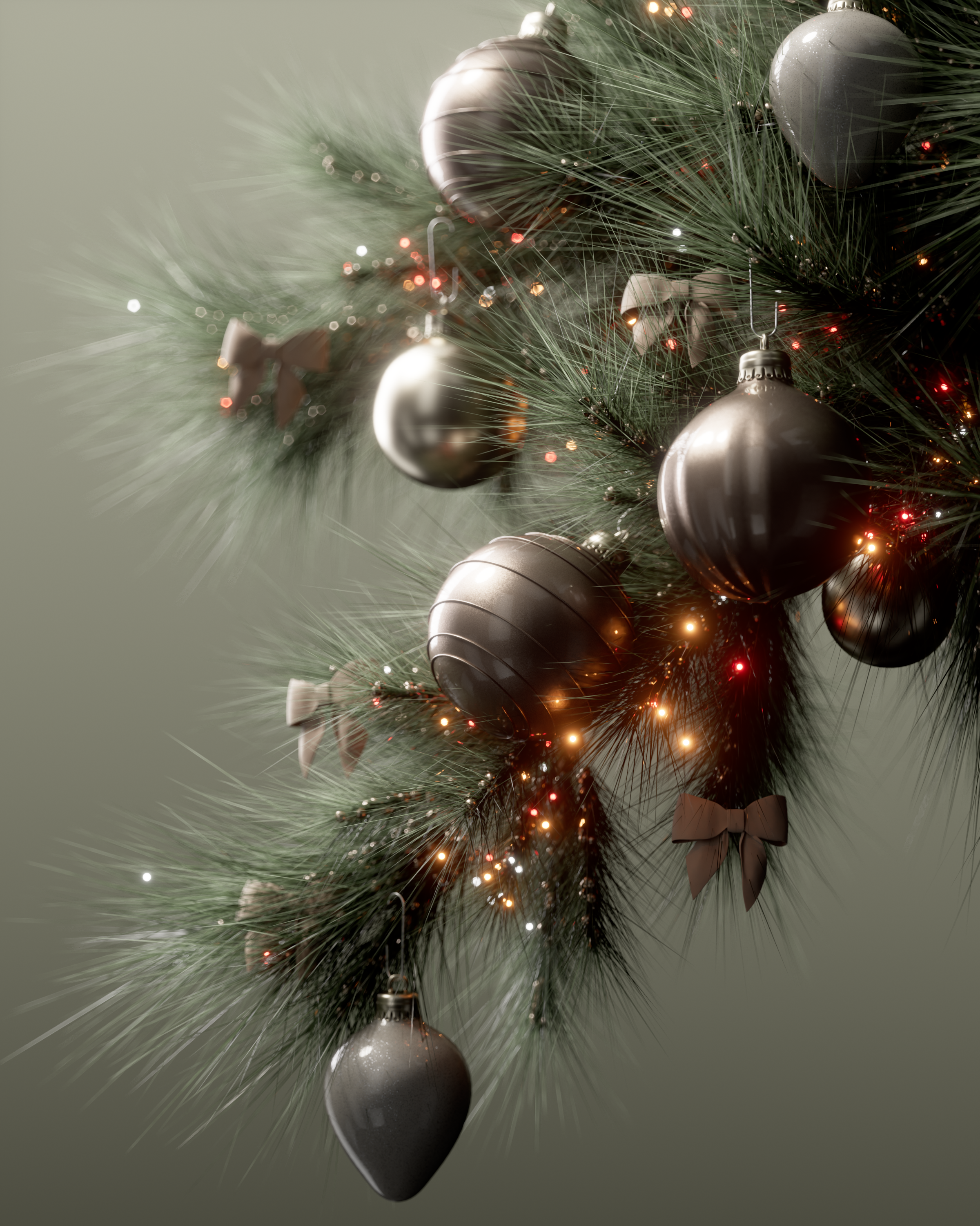 Christmas still life — pine detail