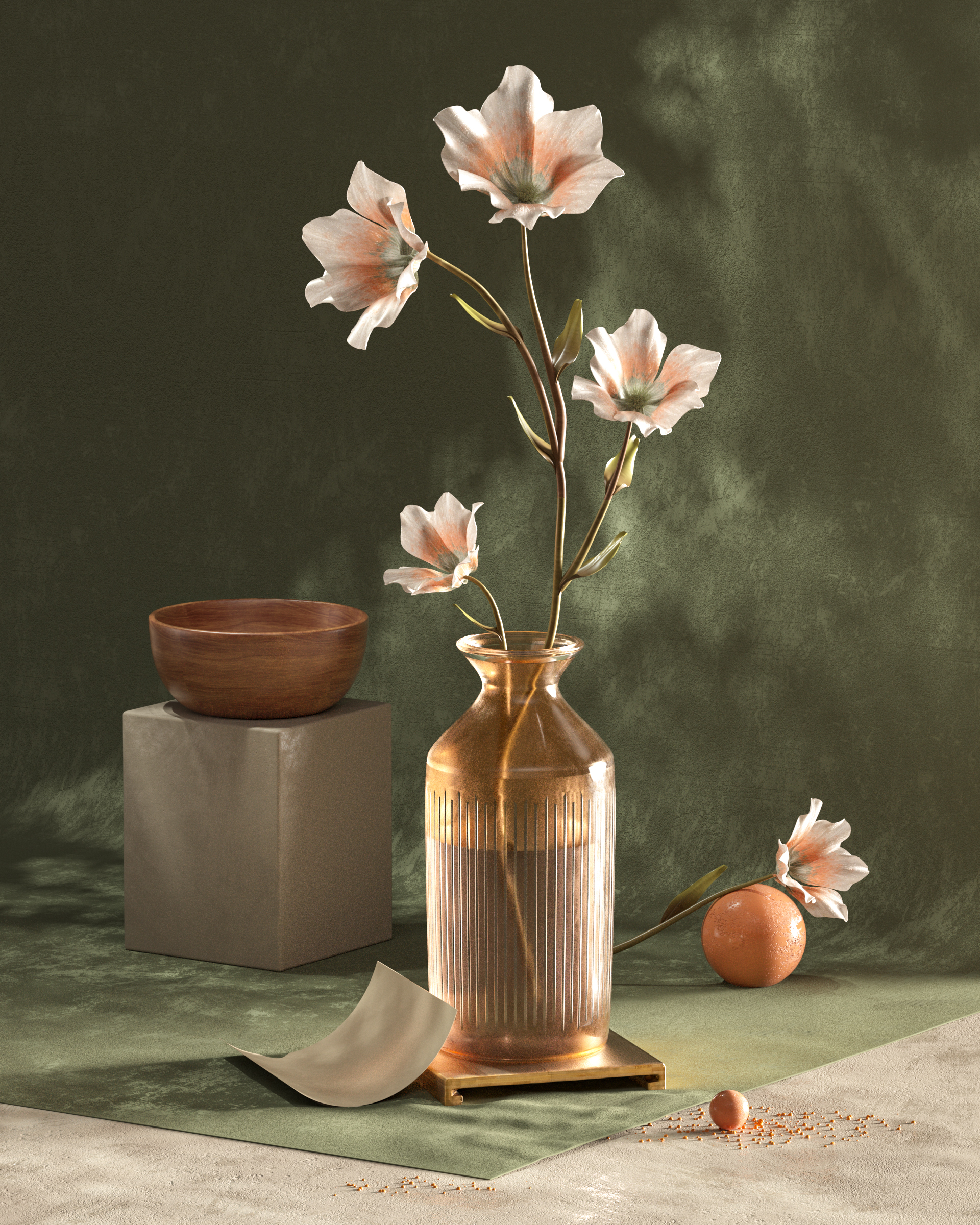 Still life flower — olive green