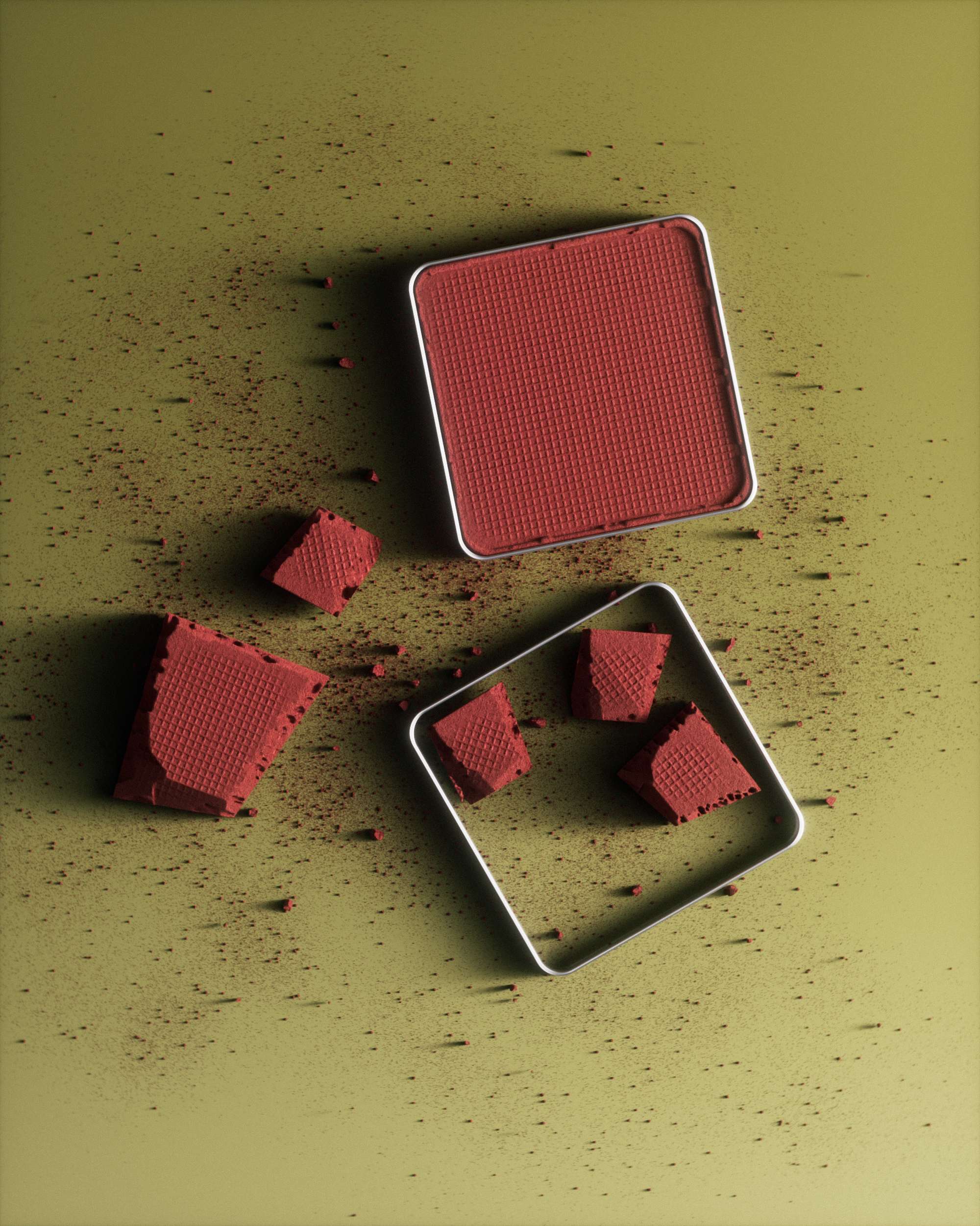 Pressed Pigment Series — Green Edition compact in green setting